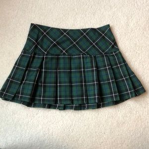 Green plaid skirt